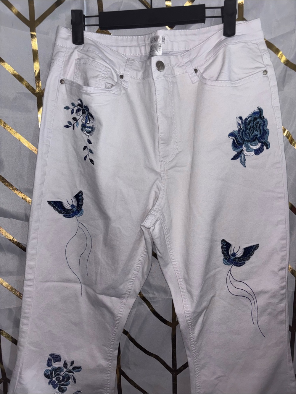 VENUS White High-Rise Button Front Jeans - Picture 5 of 10